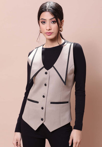Women's Exaggerated Collar Waistcoat