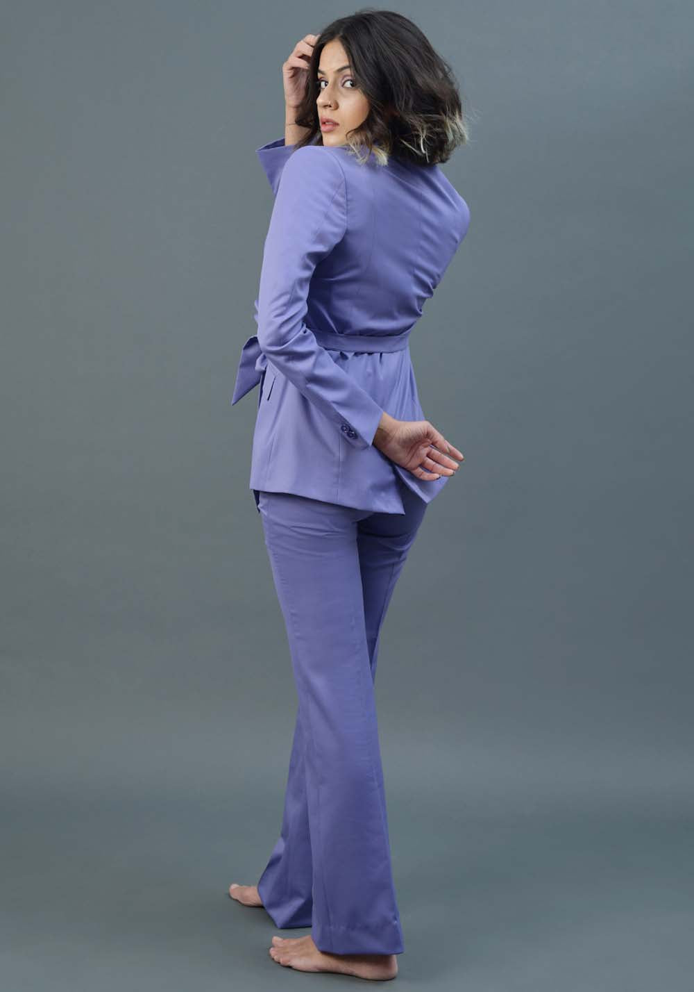 Women's  Lilac Tie-up business suit