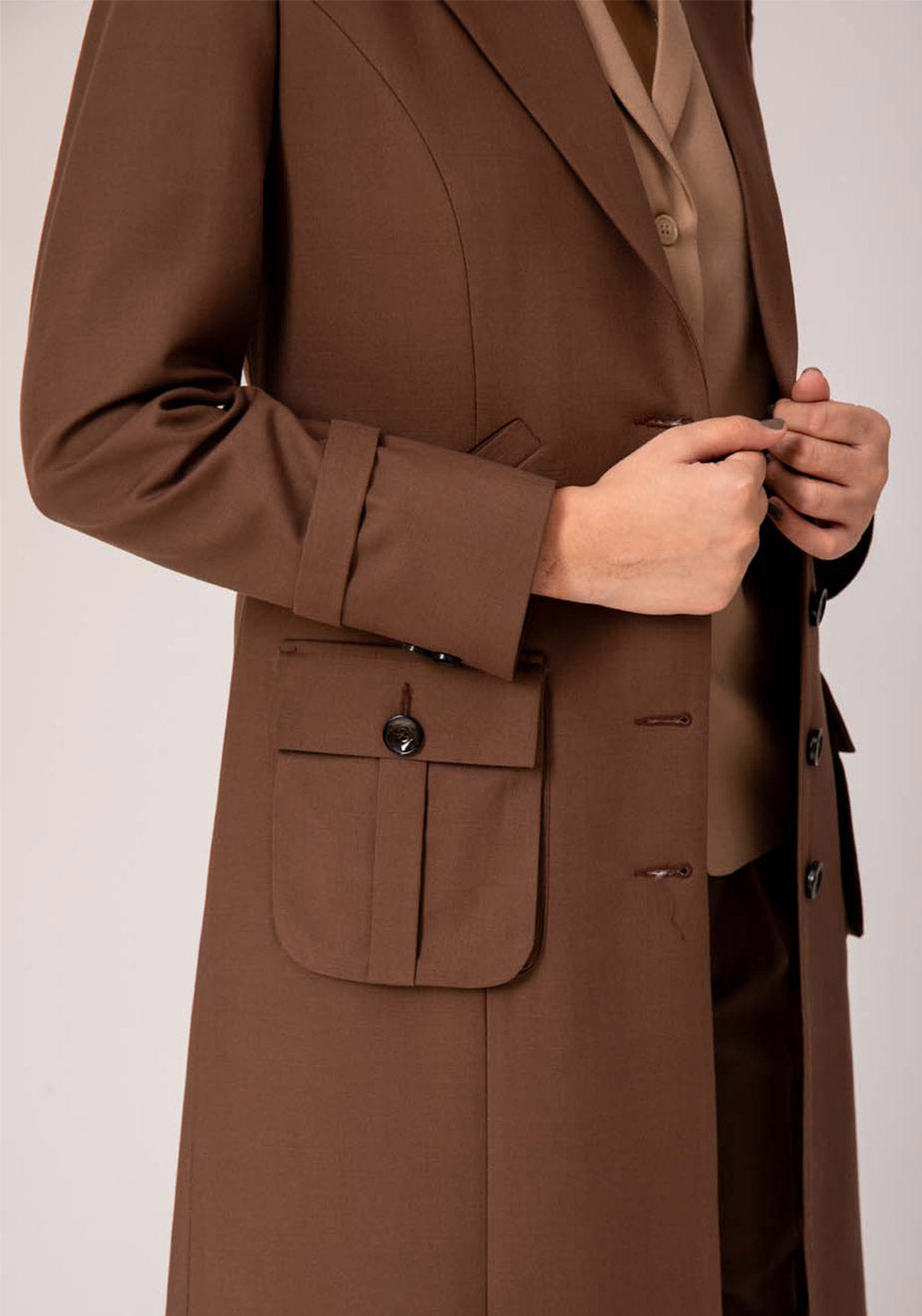 Women Brown Three Piece Suit