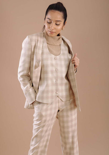 Women's Plaid Three Piece Suit