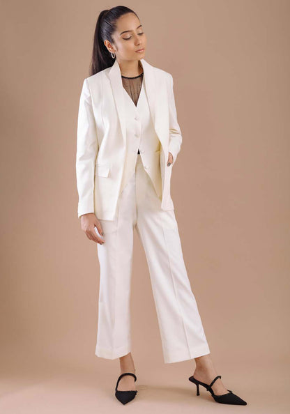 Women's  White Three Piece Suit